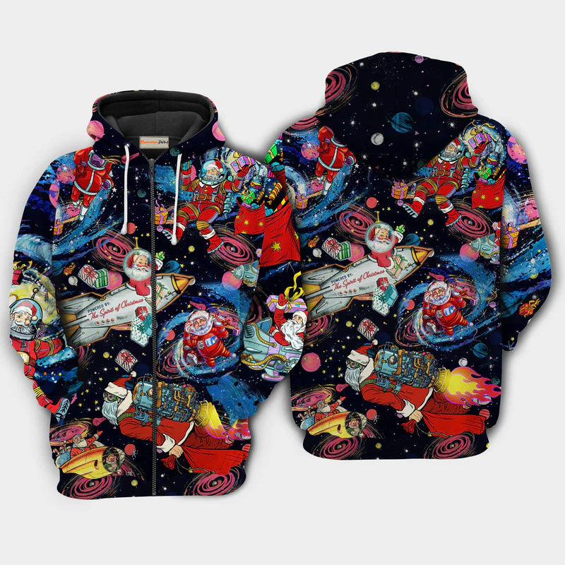 Christmas Santa Space Holiday Hoodie For Festive Celebrations Seasonal Trips And Relaxed Winter Wear