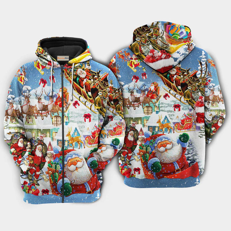 Christmas Say Hi Santa Hoodie For Winter Streetwear Christmas Travel And Seasonal Home Gatherings