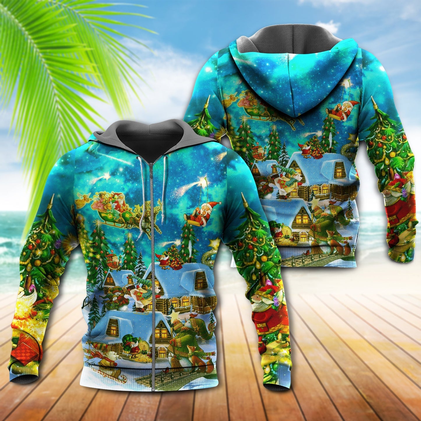 Happy Christmas Magical Night Hoodie For Christmas Gatherings Outdoor Trips And Relaxed Seasonal Style