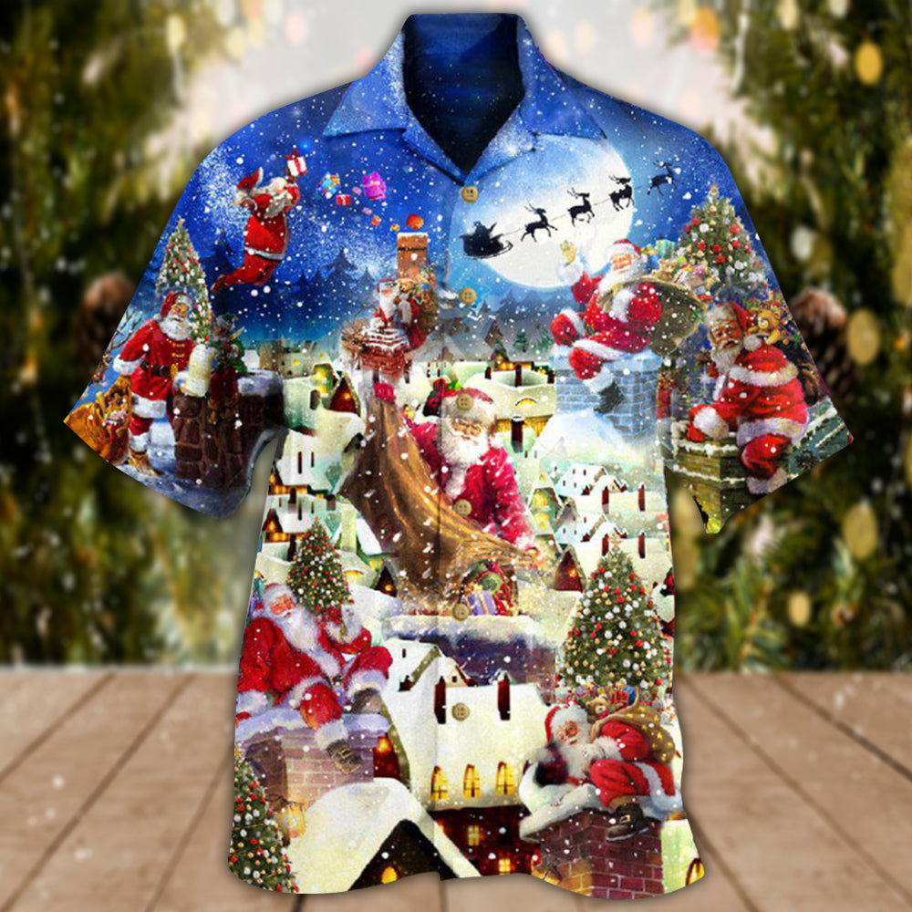 Christmas Santa'S Busiest Hawaiian Shirt For Christmas Gatherings, Resort Trips, And Cheerful Seasonal Style