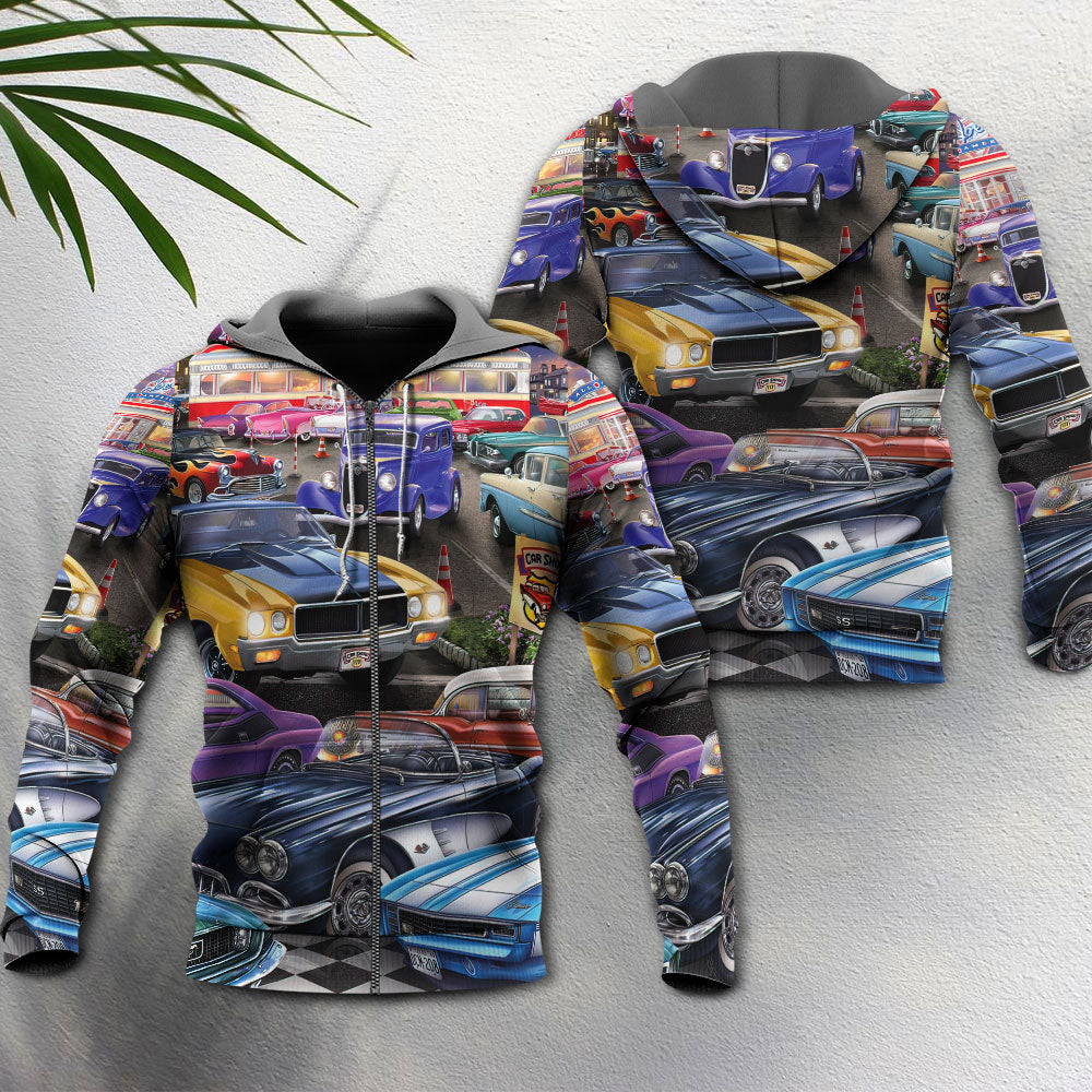 Classic Car Show Lifestyle Hoodie For Automotive Fans Seasonal Travel And Casual Streetwear