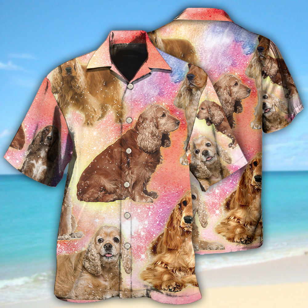 Dog Cocker Spaniel Blur Hawaiian Shirt Pattern Detail For Summer Holidays And Outdoor Fun