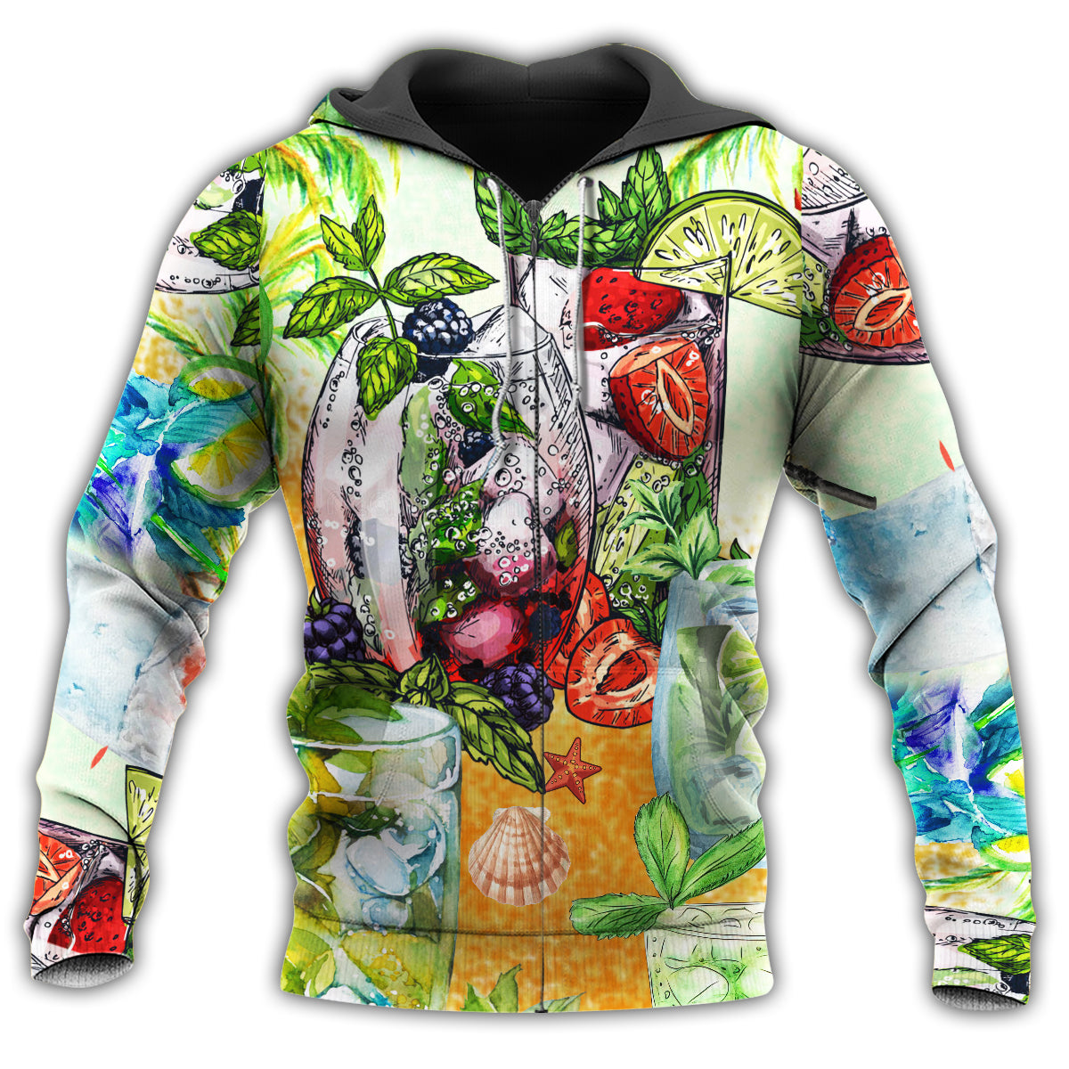 Mojito Cocktail Summer Vibe Hoodie For Everyday Streetwear Seasonal Travel And Gift Giving