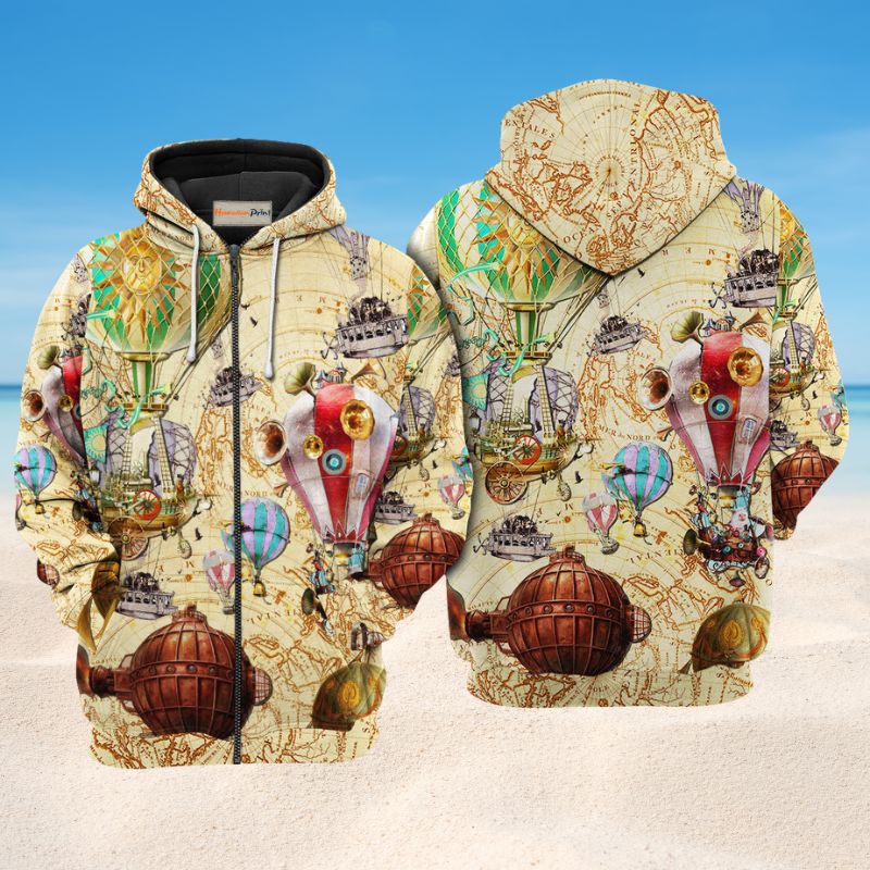 Hot Air Balloon Fly High Hoodie For Comfortable Daily Outfits Holidays And Casual Wear