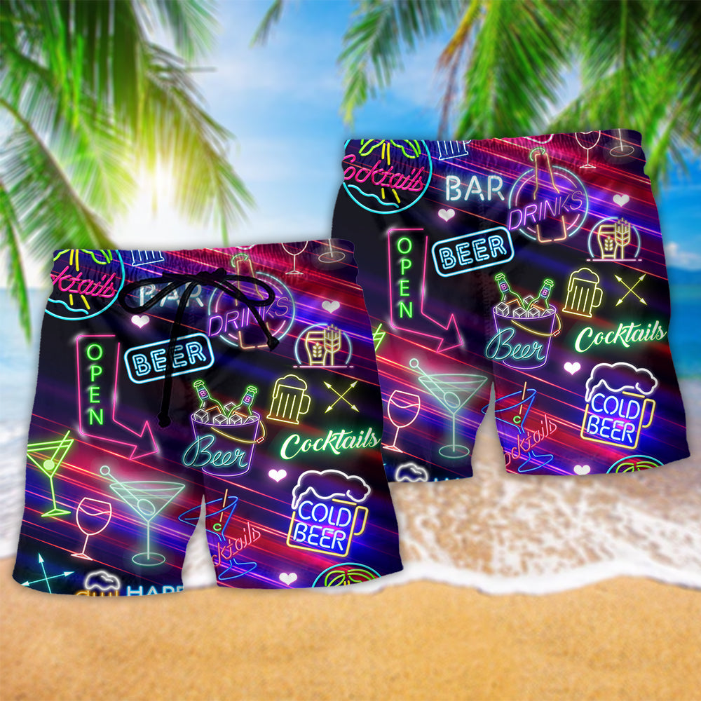 Cocktail Bar Drinks Fun Beach Shorts Design Detail For Resort And Beach Day Style