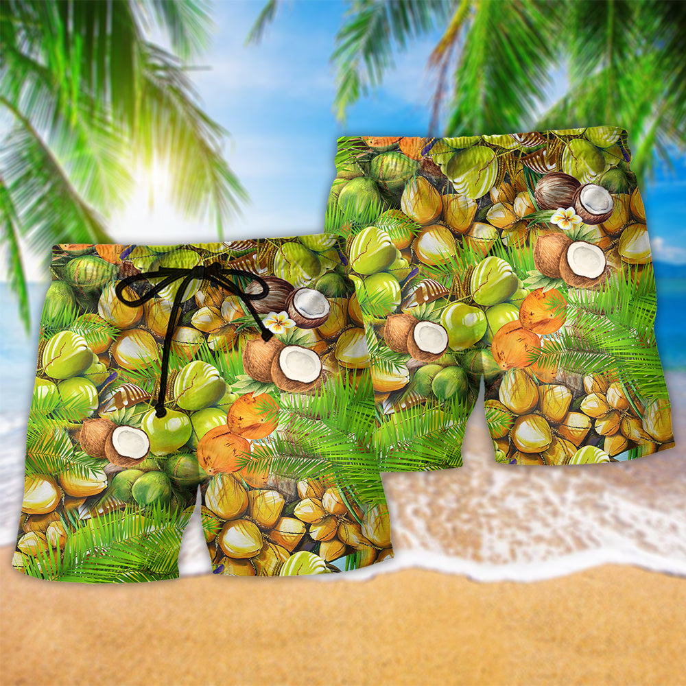 Coconut Summer Beach Shorts Pattern Detail For Relaxed Weekends And Distinctive Seasonal Style