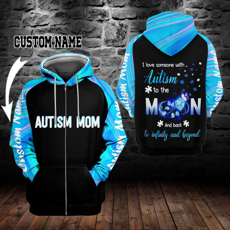 Autism Mom Moon Hoodie For Community Outreach Casual Travel And Meaningful Wear