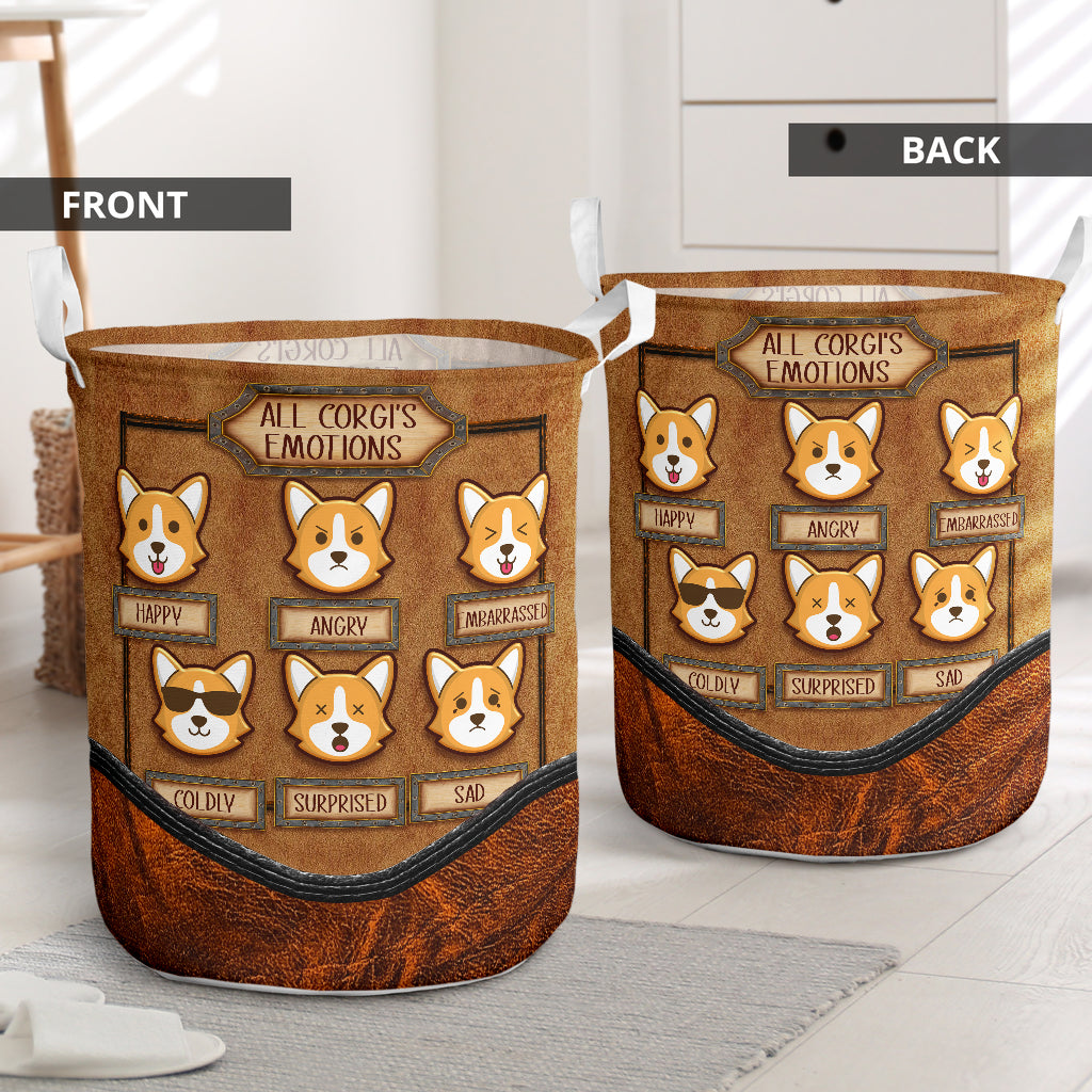 Corgi Emotions Laundry Basket For Room Home Organizer
