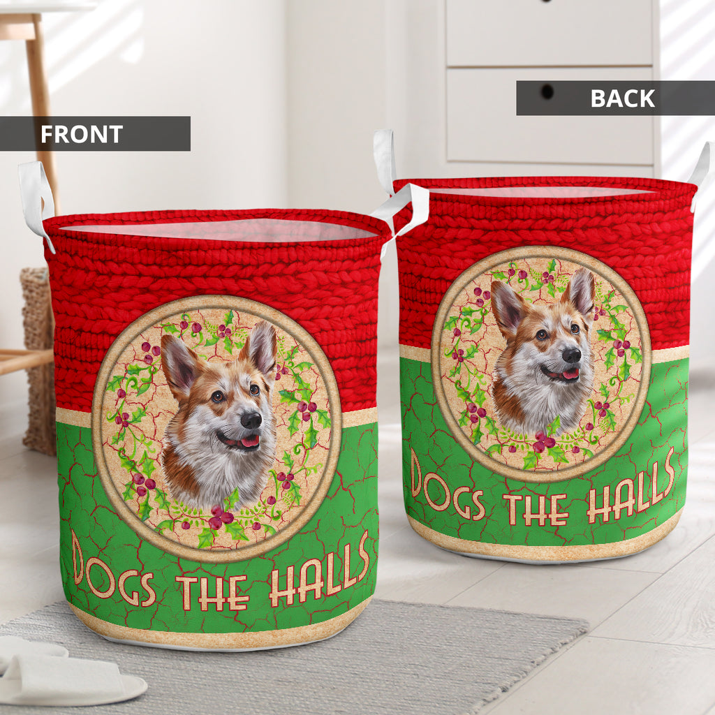 Corgi Knit Wool Laundry Basket For Room Home Organizer