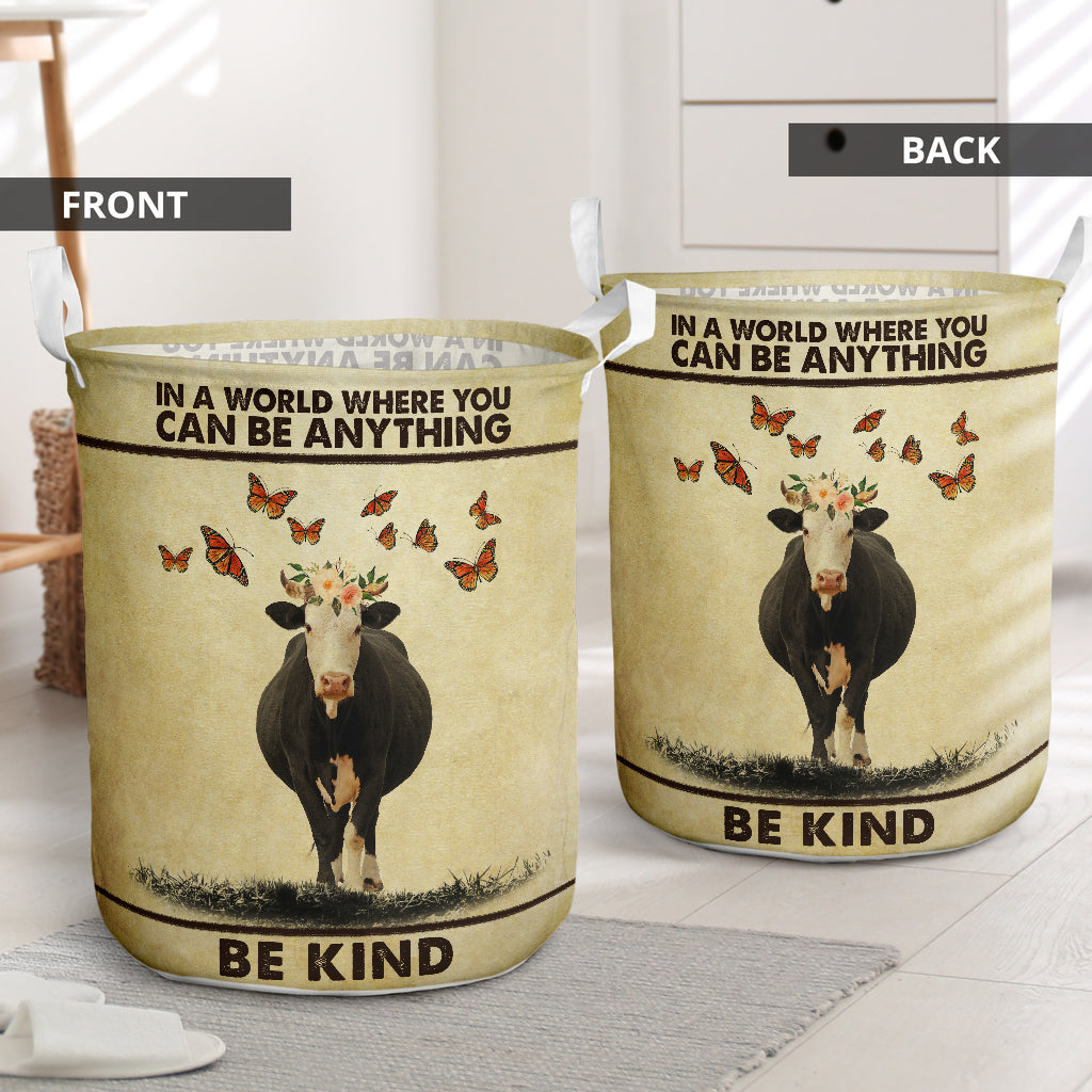 Cow Be Kind Laundry Basket For Room Home Organizer