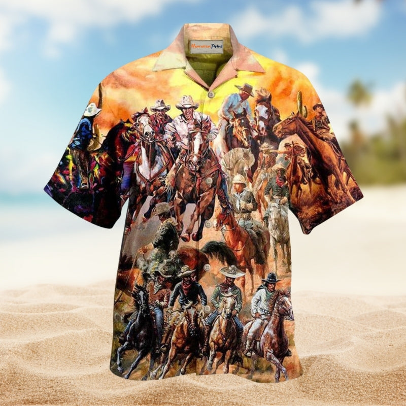 Cowboy Loves Grassland Hawaiian Shirt For Coastal Travel Summer Holidays And Thoughtful Casual Gifts