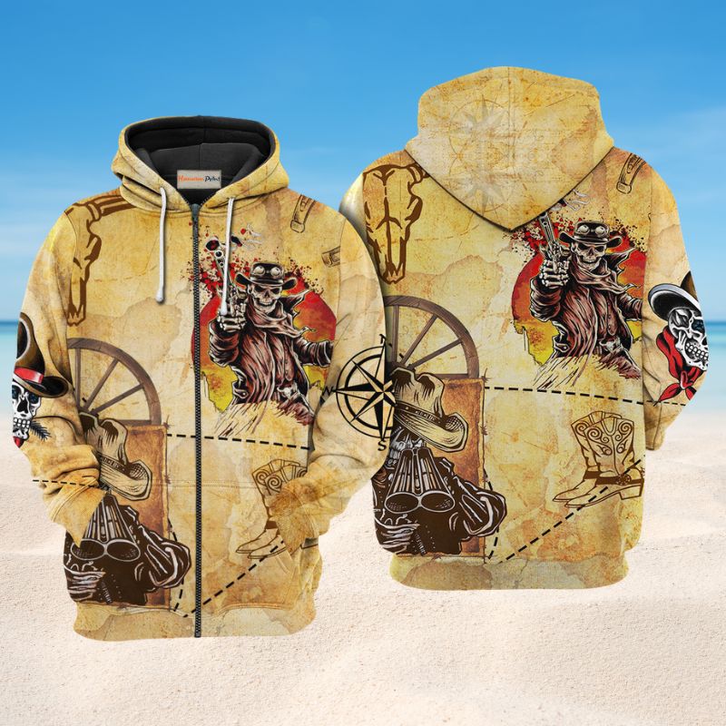 Cowboy Skull Love Life Hoodie For Ranch Style Adventures Daily Wear And Thoughtful Gifts