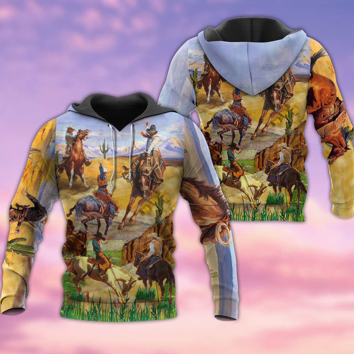 Cowboy Desert Cactus Love Hoodie For Horse Inspired Streetwear Holidays And Comfortable Outfits