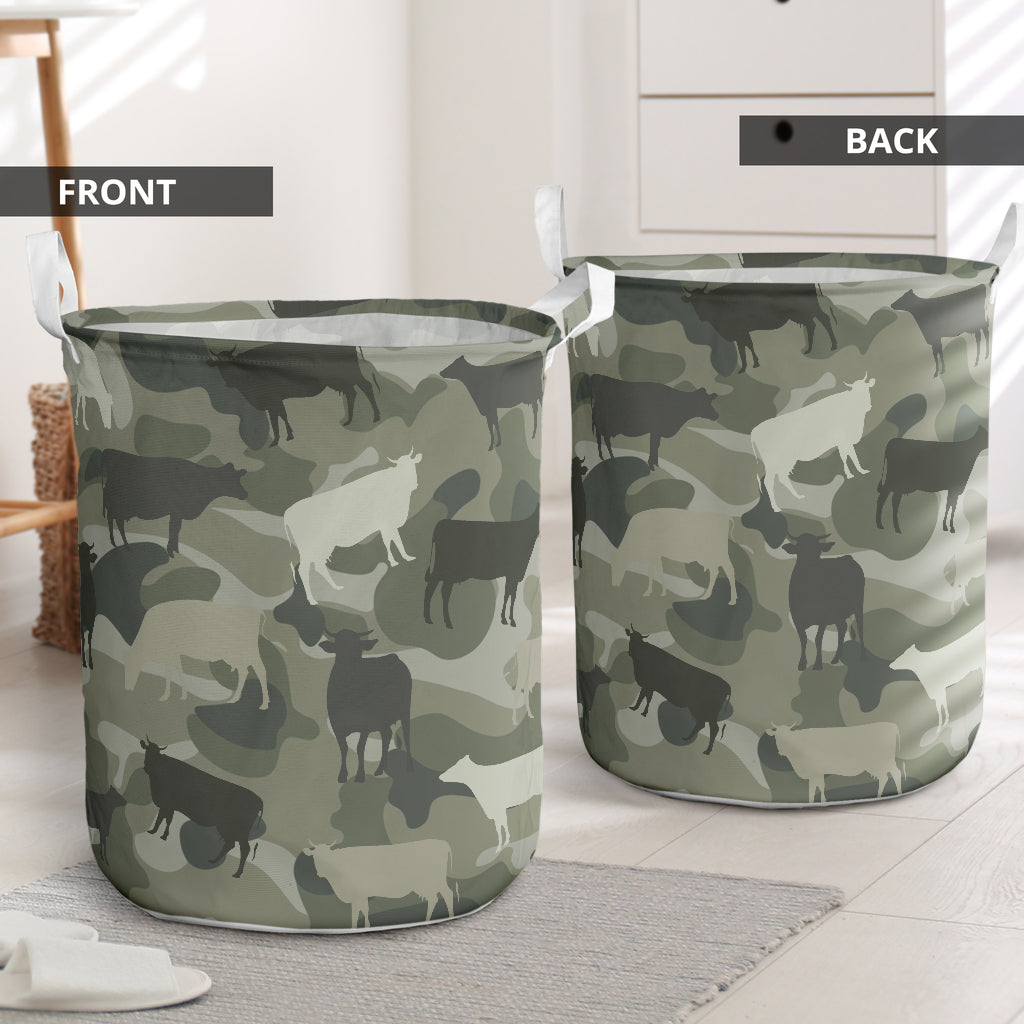 Cow Camo Laundry Basket For Room Home Organizer