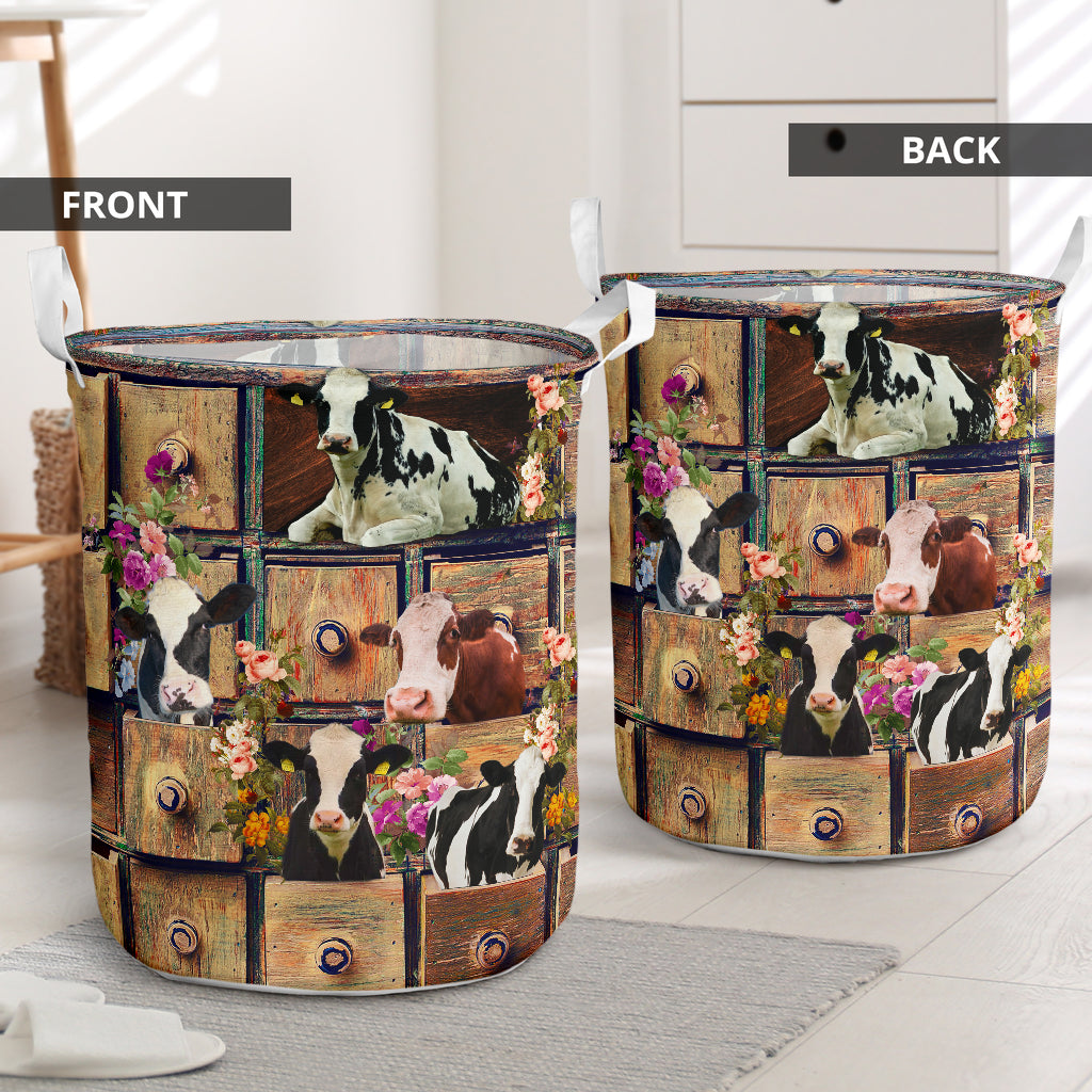 Cow Drawer Laundry Basket For Room Home Organizer