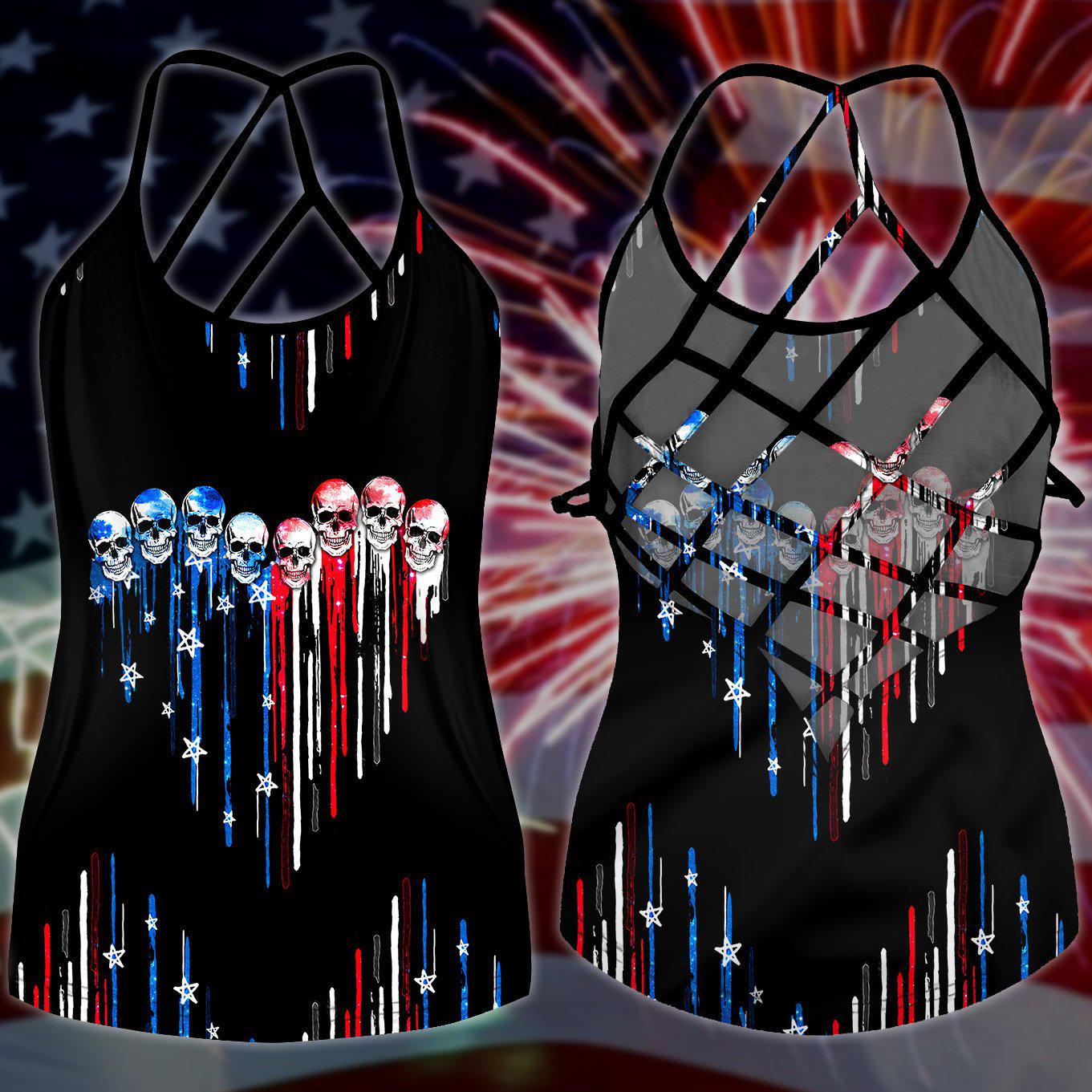 America Independence Day Happiness Hollow Tank Top For Workout Classes And Daily Wear