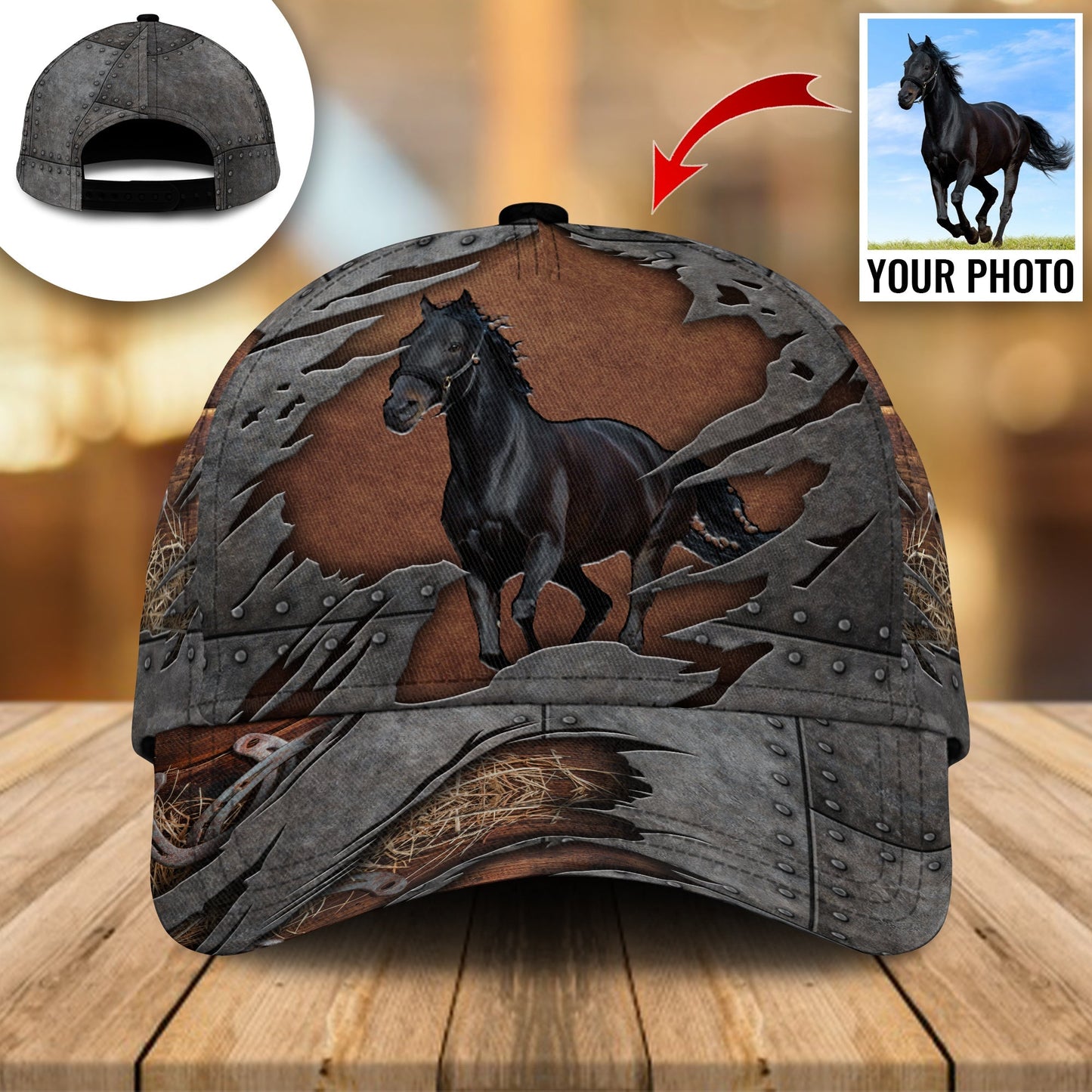 Horse Custom Photo Personalized Gift Classic Cap For Festivals Vacations Outdoor Fun And Daily Comfort