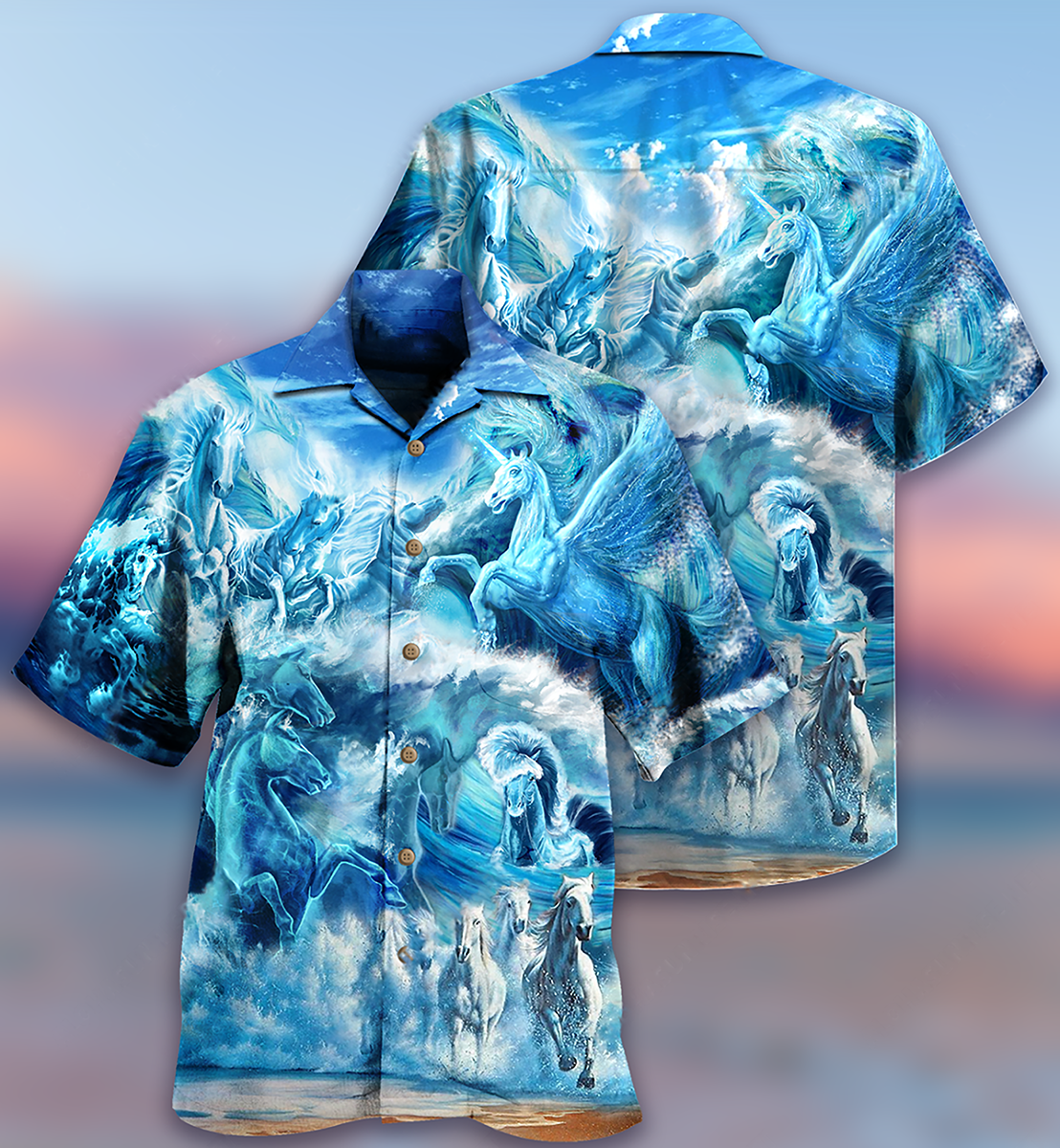 Horse Run Sea Free Souls Hawaiian Shirt For Summer Events And Casual Outdoor Wear