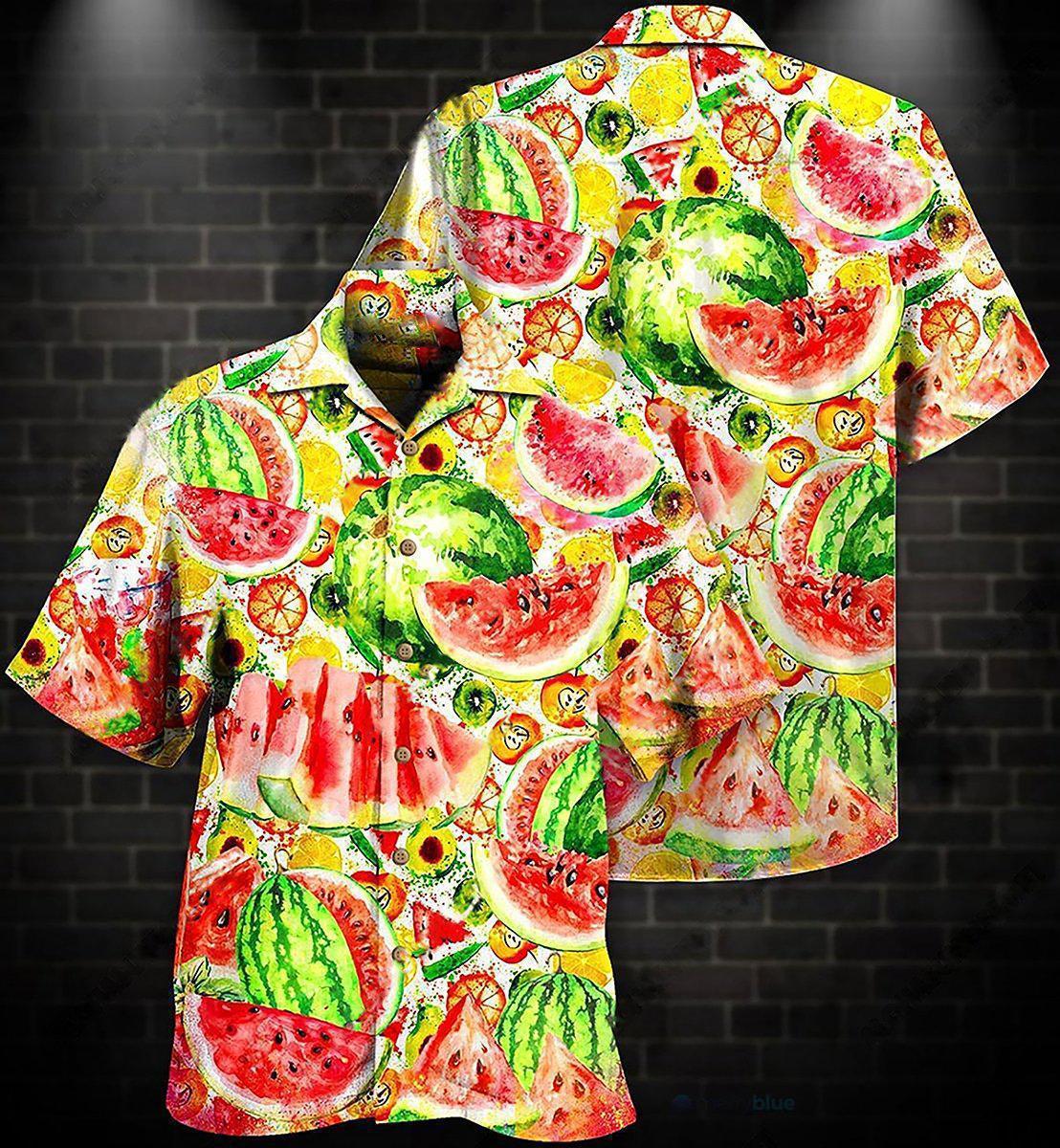 Summer Tropical Fruit And Watermelon Hawaiian Shirt For Beach Getaways Resort Outings And Thoughtful Gifting And Resort Style