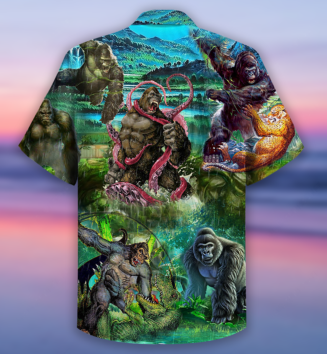 Forest Gorilla Hawaiian Shirt For Beach Vacations Casual Parties And Warm Weather Style And Resort Style
