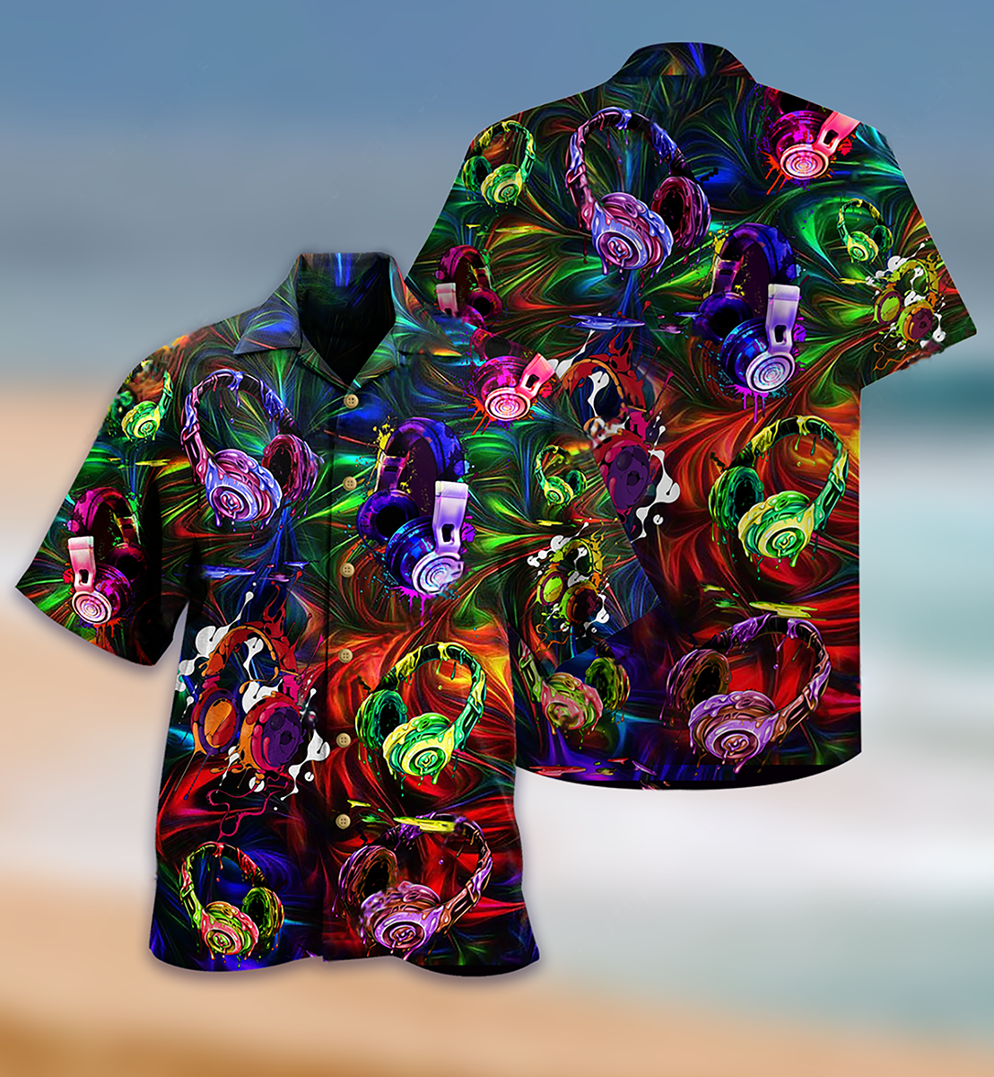 Headphone Amazing Hawaiian Shirt Pattern View For Relaxed Warm Weather Outfits