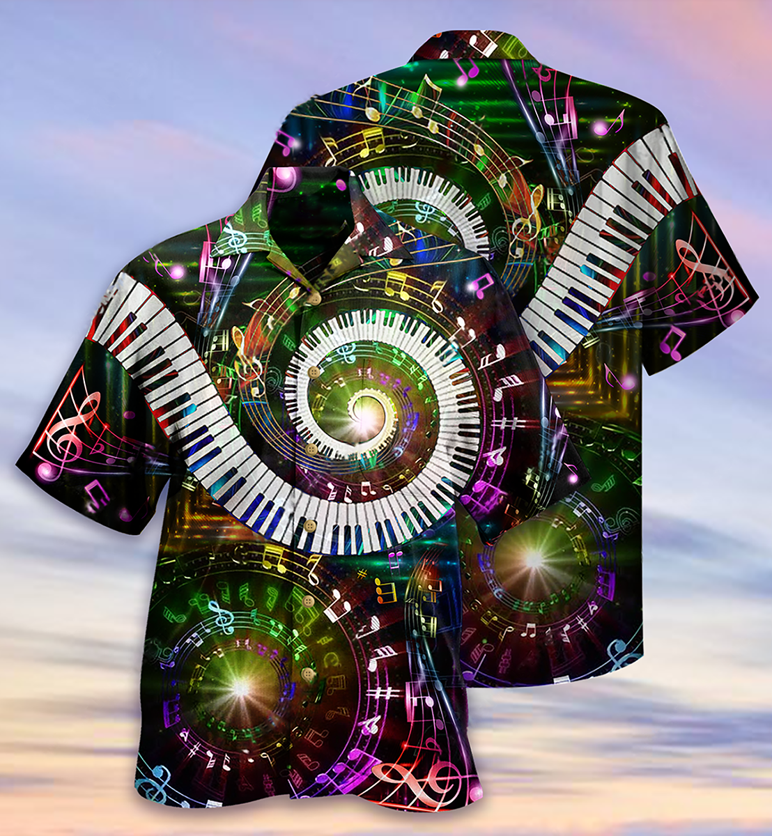 Piano Music Fingers Keys Hawaiian Shirt For Poolside Relaxation And Sunny Getaways