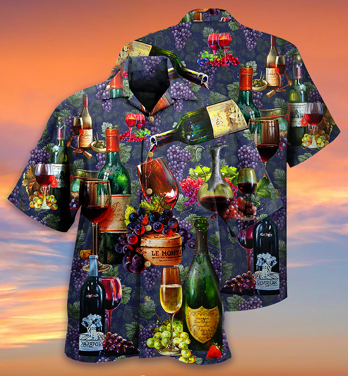 Wine Glass Grape Hawaiian Shirt For Coastal Adventures And Warm Weather Wear