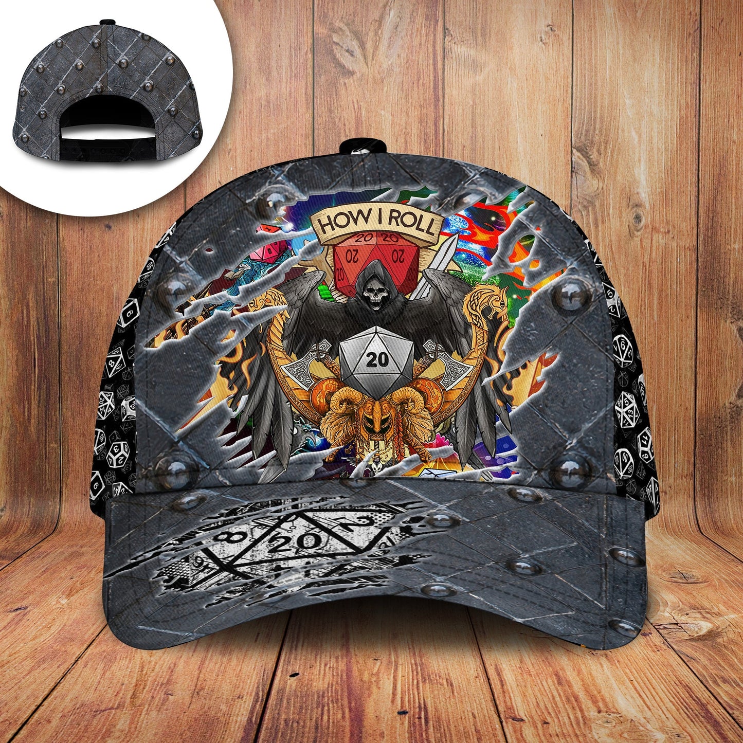 D20 How I Roll Skull Classic Cap For Casual Events Beach Trips And Thoughtful Gifting