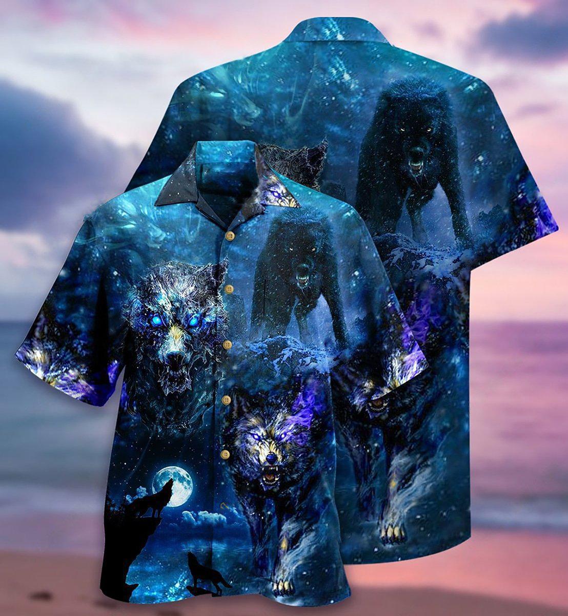 Wolf Kill Run Fast Hawaiian Shirt Design Detail For Beach Days And Holiday Travel