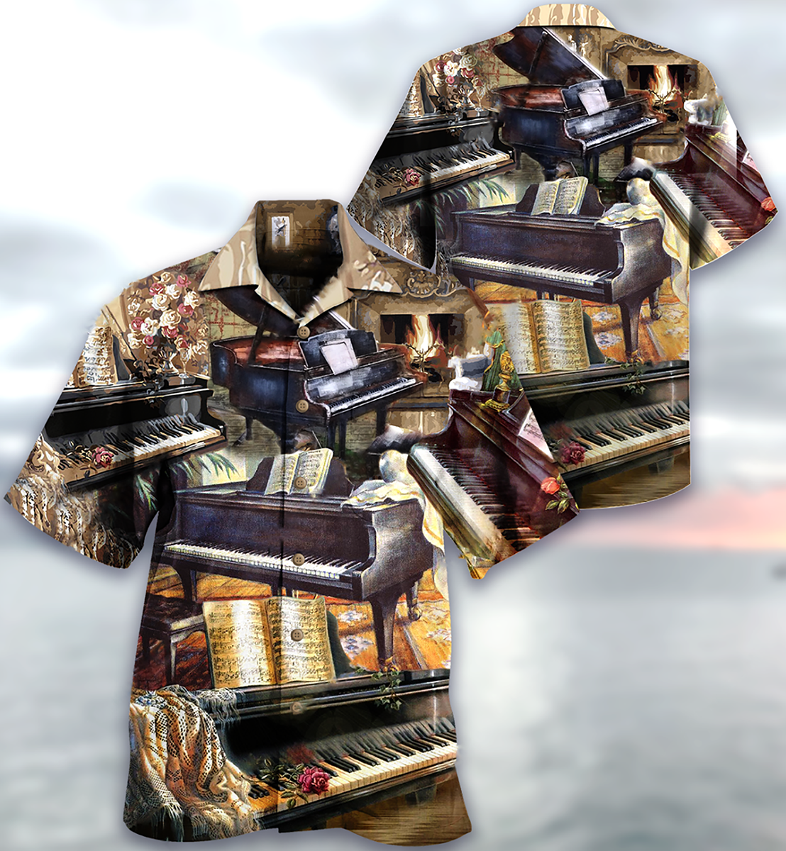 Piano Music Pianist Hawaiian Shirt For Vacation Days And Relaxed Coastal Outings