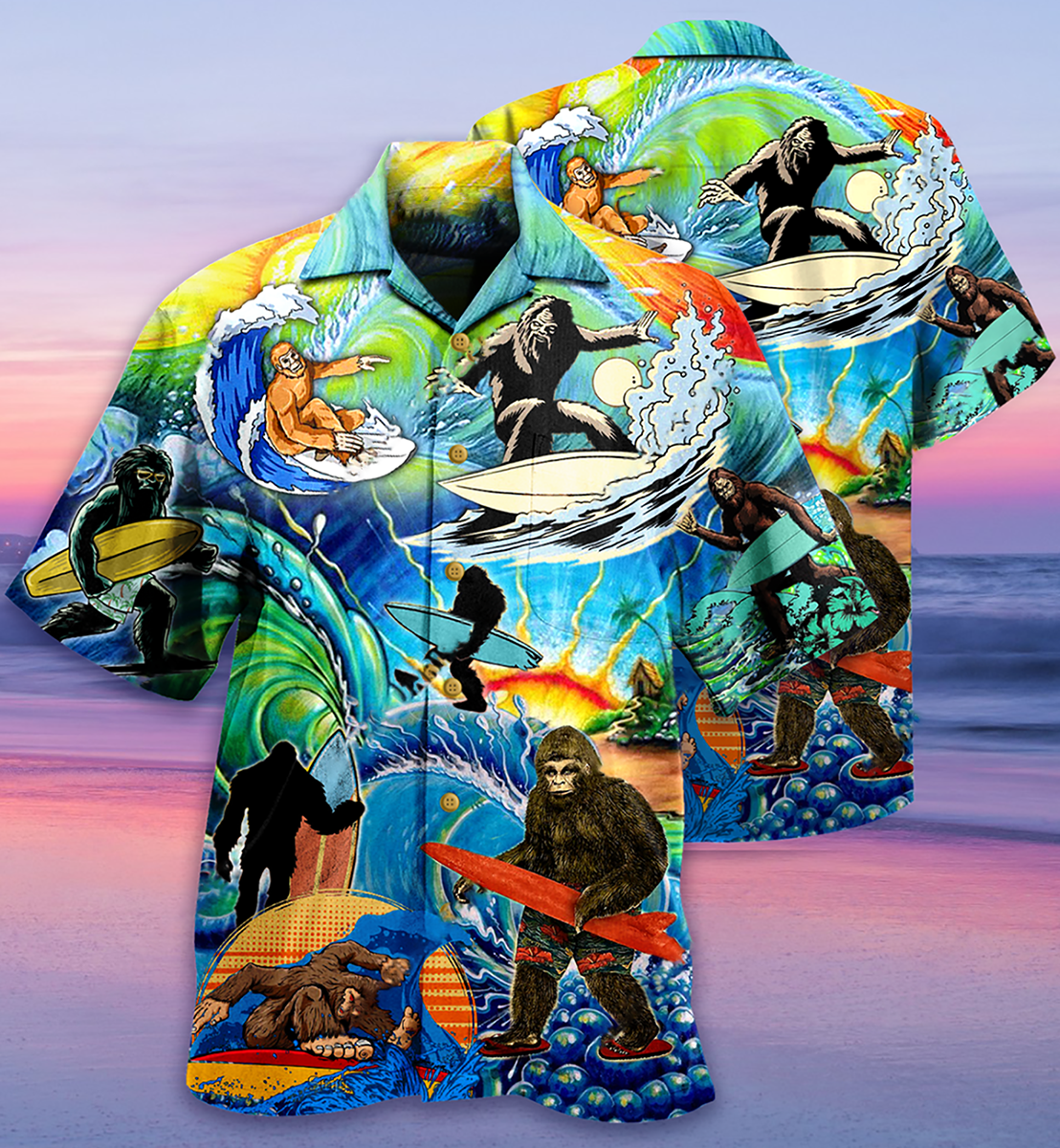 Forest Creature Surfing Hawaiian Shirt For Warm Weather Adventures And Everyday Comfort