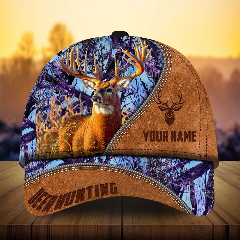 Leather Deer Hunting Personalized Classic Cap For Festivals Vacations Outdoor Fun And Daily Comfort