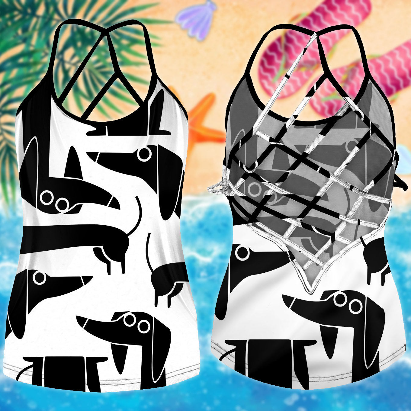 Dachshund Love Summer Hollow Tank Top For Fitness Activities And Relaxed Style