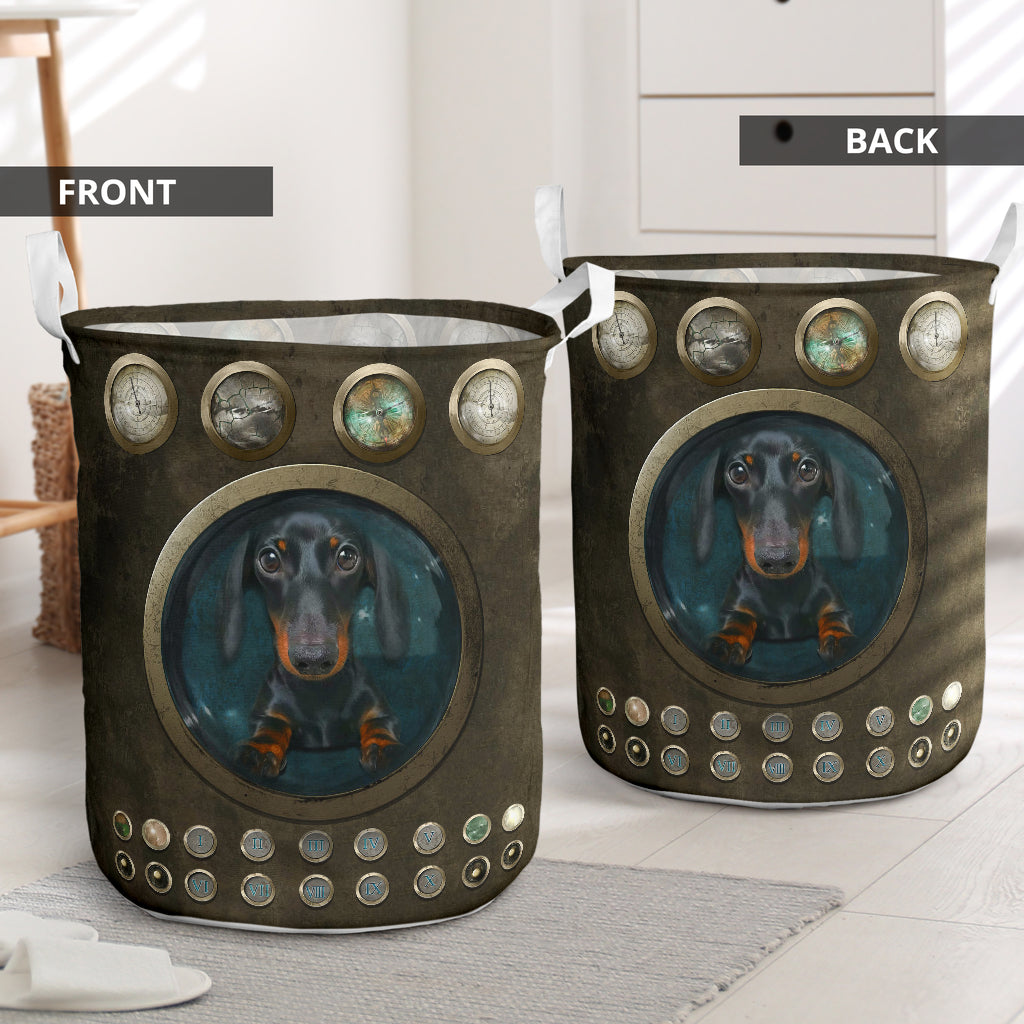 Dachshund And Broken Hole Laundry Basket For Room Home Organizer