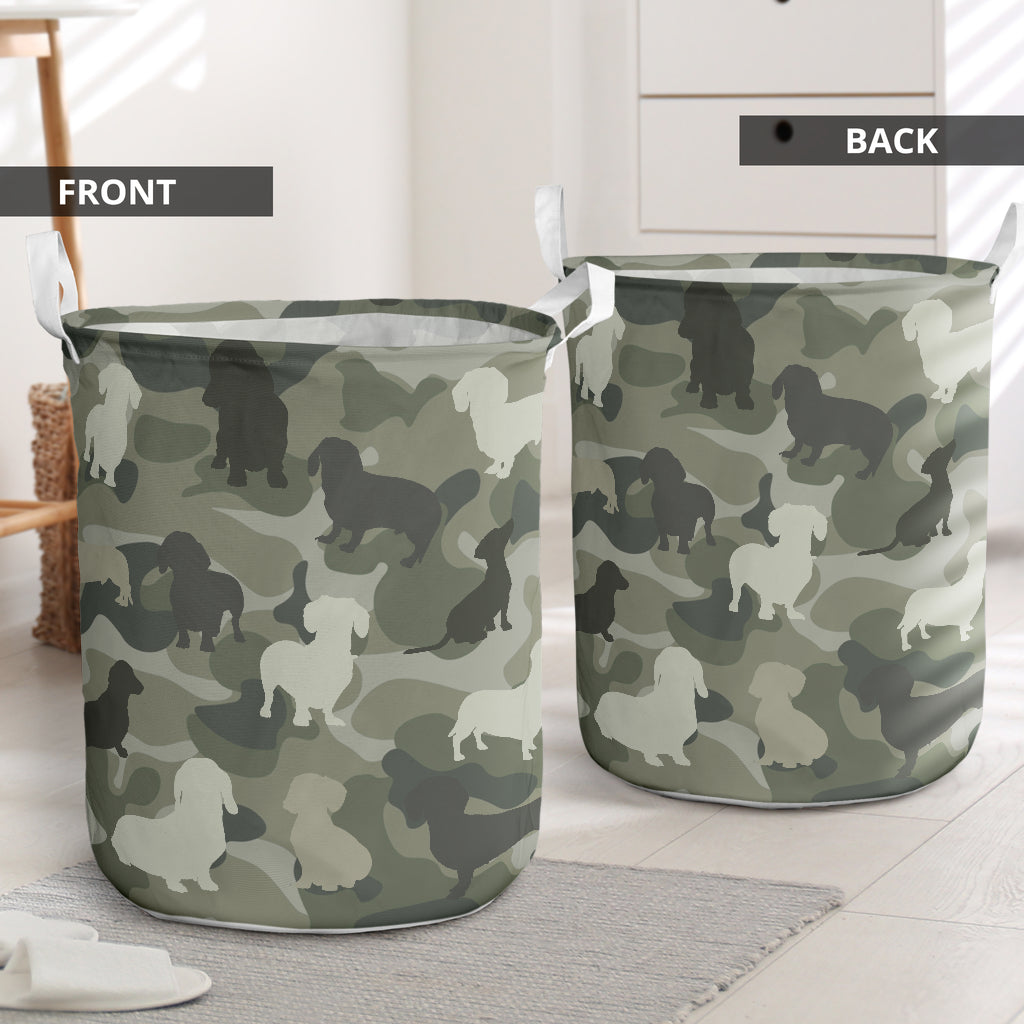 Dachshund Camo Style Laundry Basket For Room Home Organizer