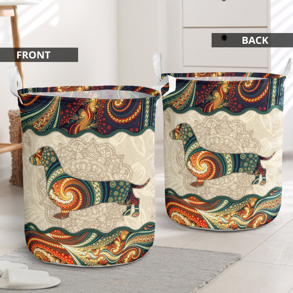 Dachshund Galaxy Mandala Style Laundry Basket For Room Home Organizer