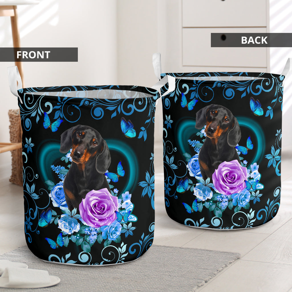 Dachshund Wholesale Roses Laundry Basket For Room Home Organizer