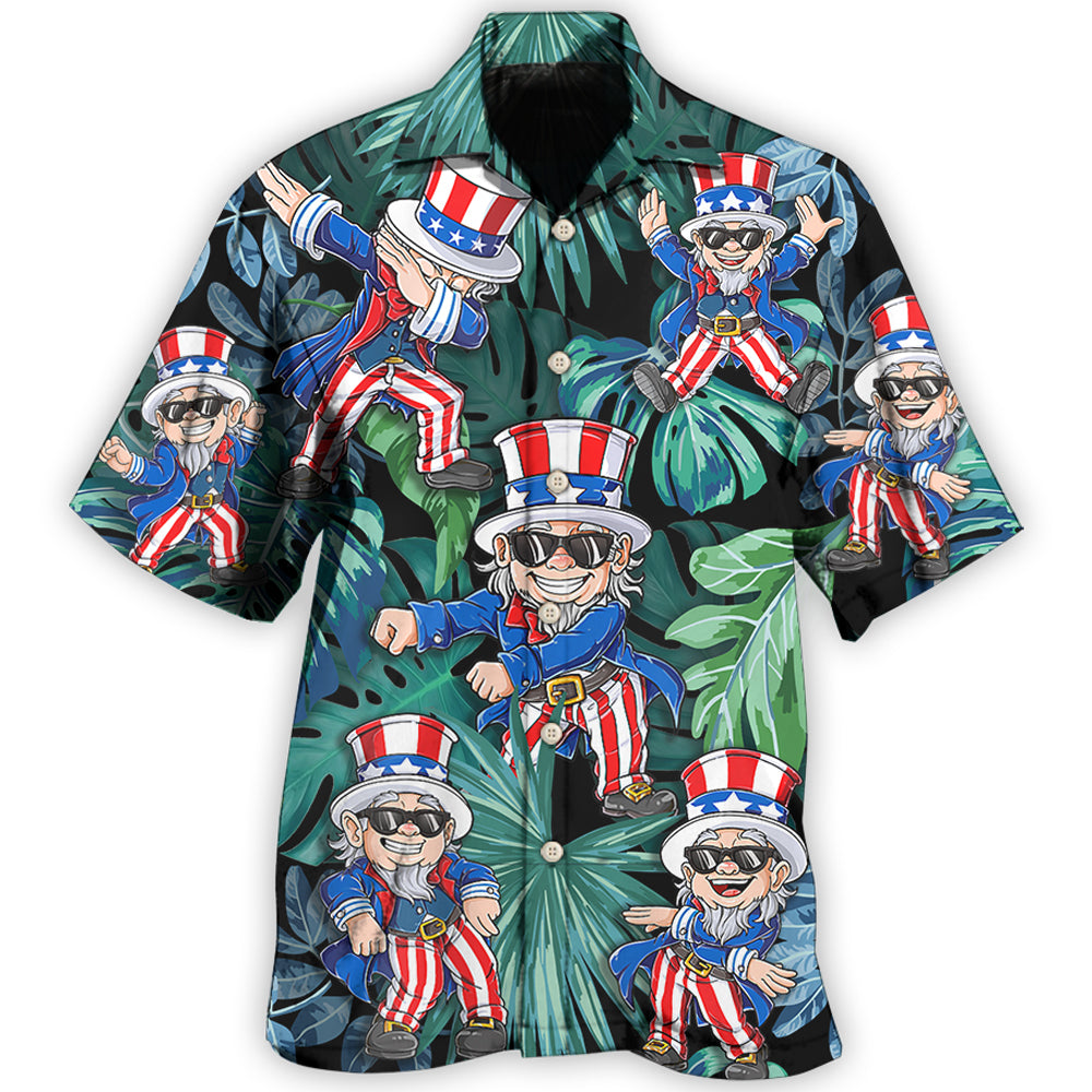 Dancing Independence Celebration Hawaiian Shirt For Island Vacations, Resort Wear, And Relaxed Seasonal Style