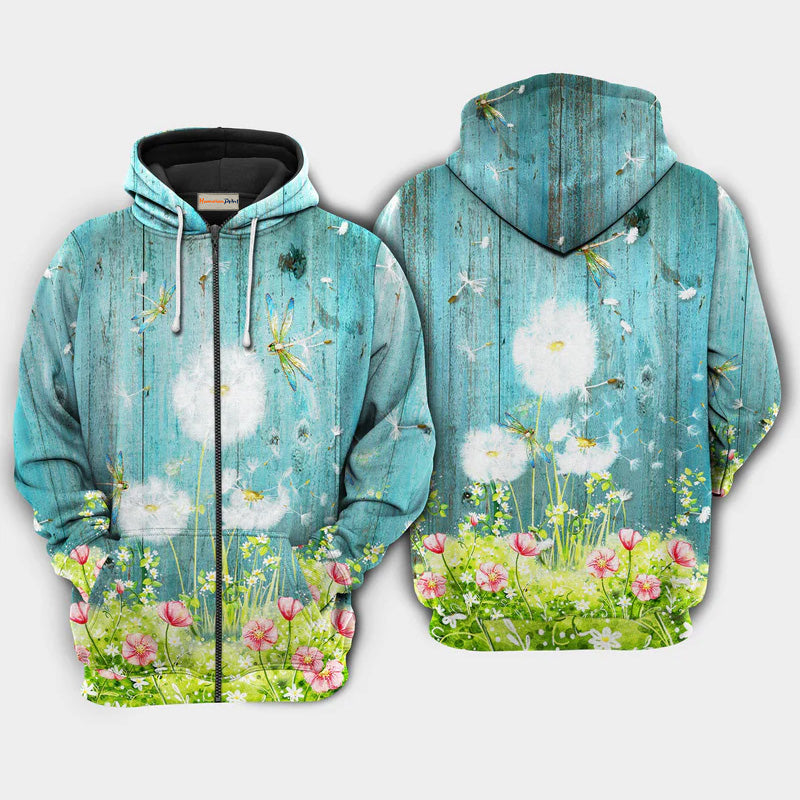 Happy Dandelion Hope Life Hoodie For Relaxed Streetwear Weekend Travel And Everyday Style