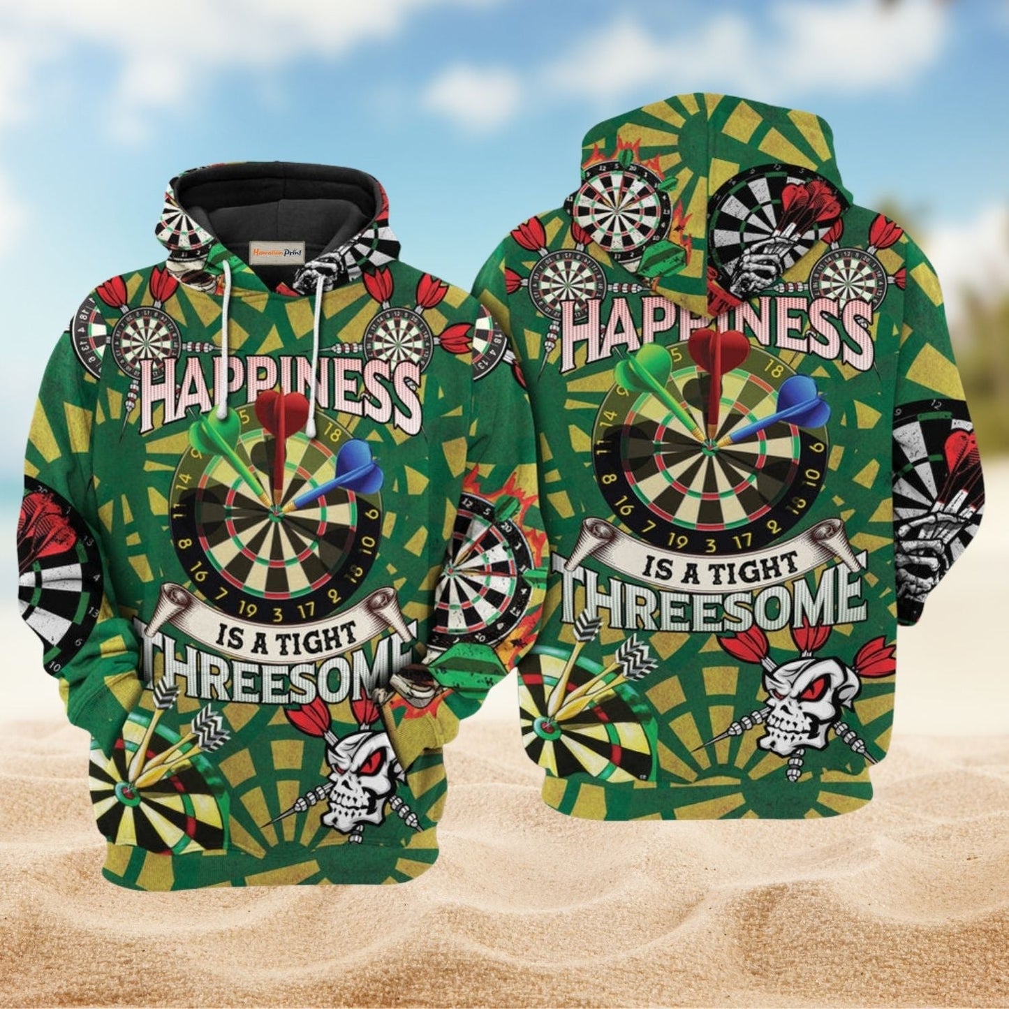 Darts Happiness Fun Hoodie For Leisure Events Everyday Wear And Thoughtful Gifts