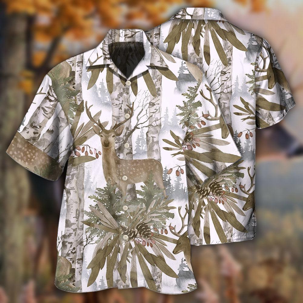 Deer Forest Hawaiian Shirt For Coastal Adventures And Warm Weather Wear