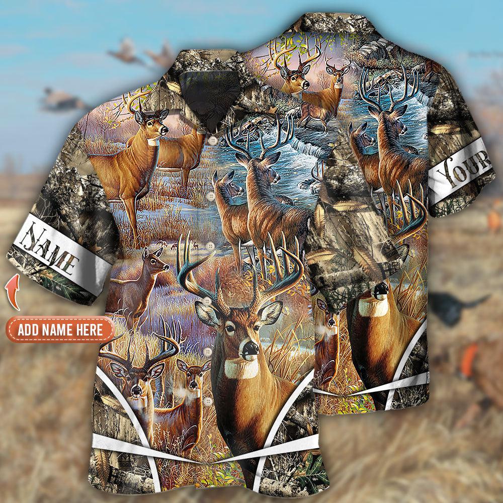 Deer Hunting Forest Personalized Hawaiian Shirt Design Detail For Beach Days And Holiday Travel