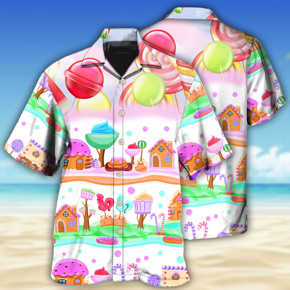 Colorful Dessert And Cookies Hawaiian Shirt With All Over Print For Tropical Getaways Outdoor Fun And Everyday Wear