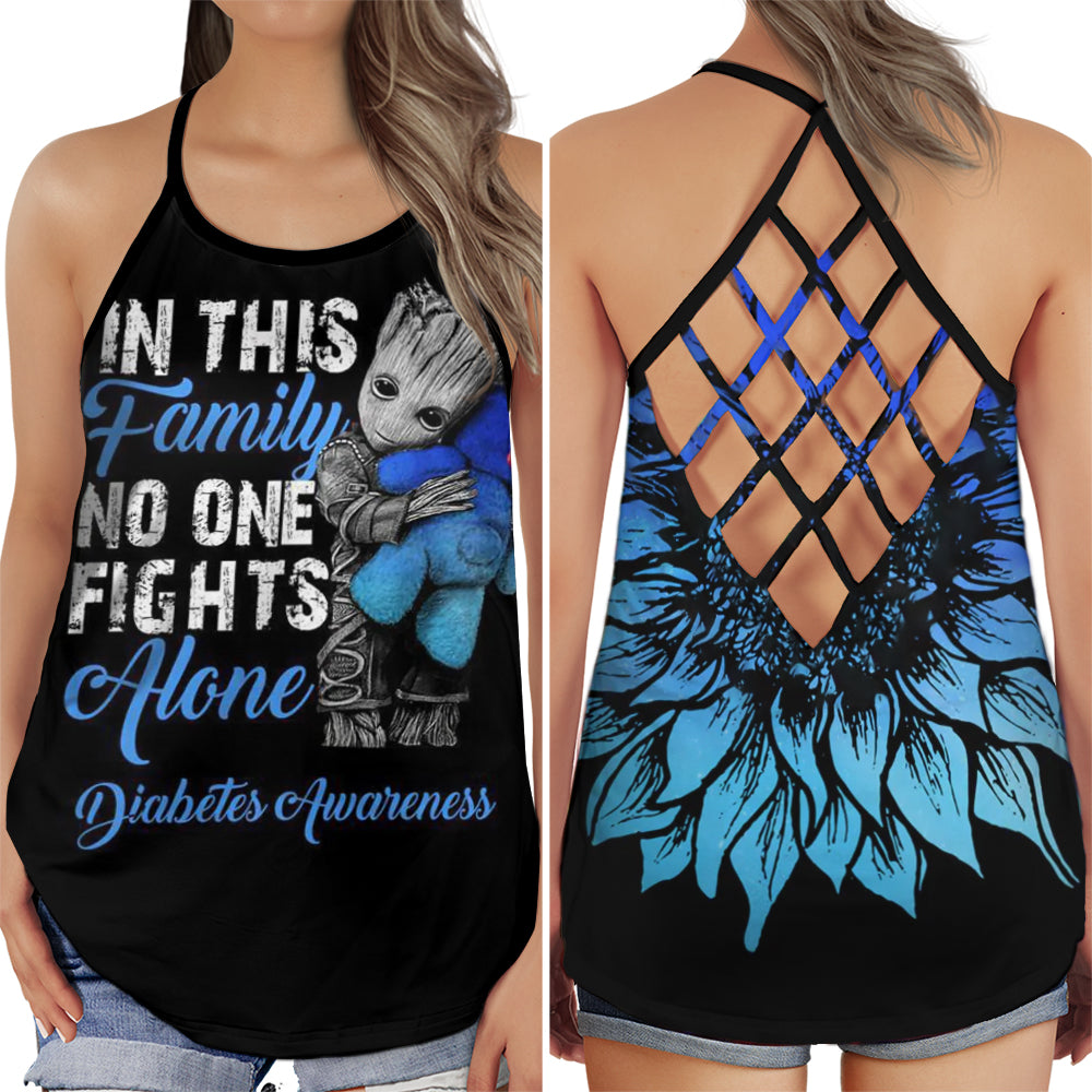 Diabetes Awareness Family Support No One Alone Hollow Tank Top For Community Events And Positive Support