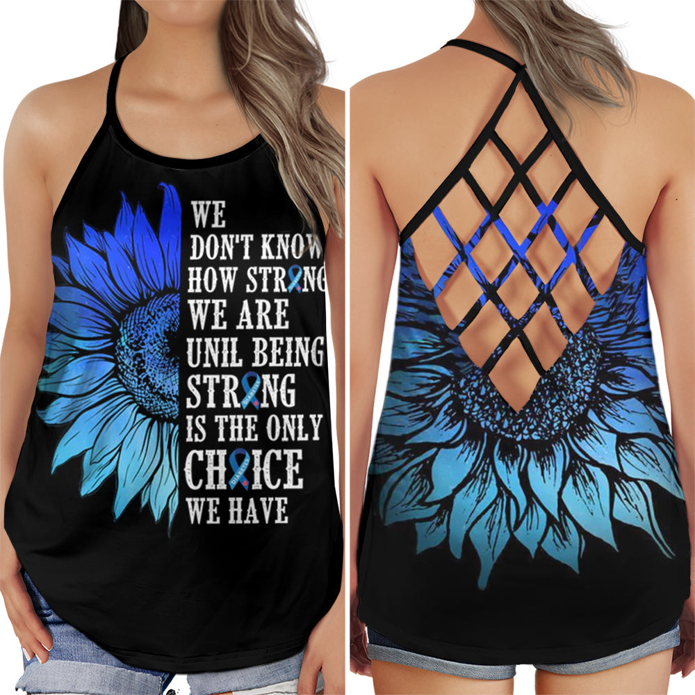 Diabetes Awareness Strength Hollow Tank Top For Community Events And Positive Support