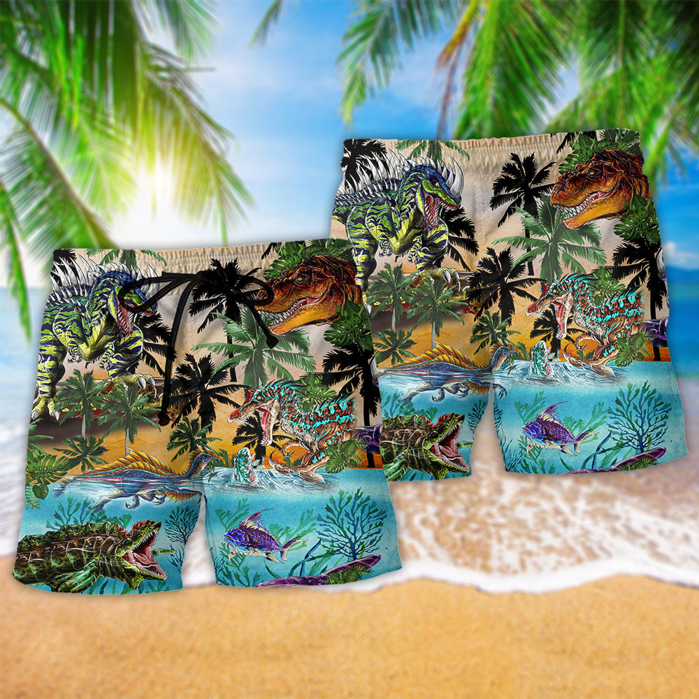 Dinosaur Developmental Story World Hawaiian Beach Shorts For Relaxed Warm Weather Wear