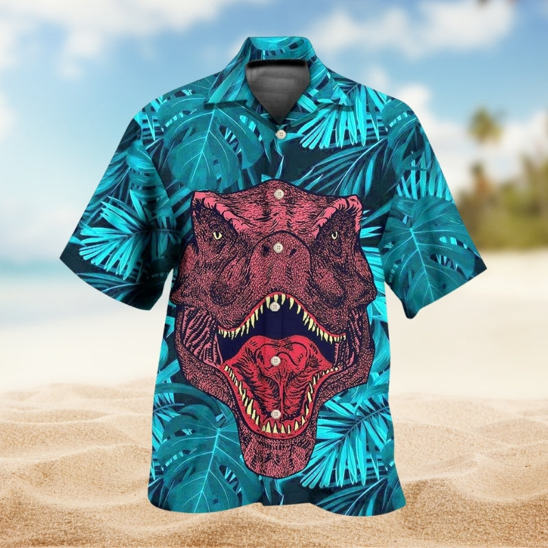 Dinosaur Animals Hawaiian Shirt For Nature Fans, Resort Trips, And Comfortable Warm Weather Wear