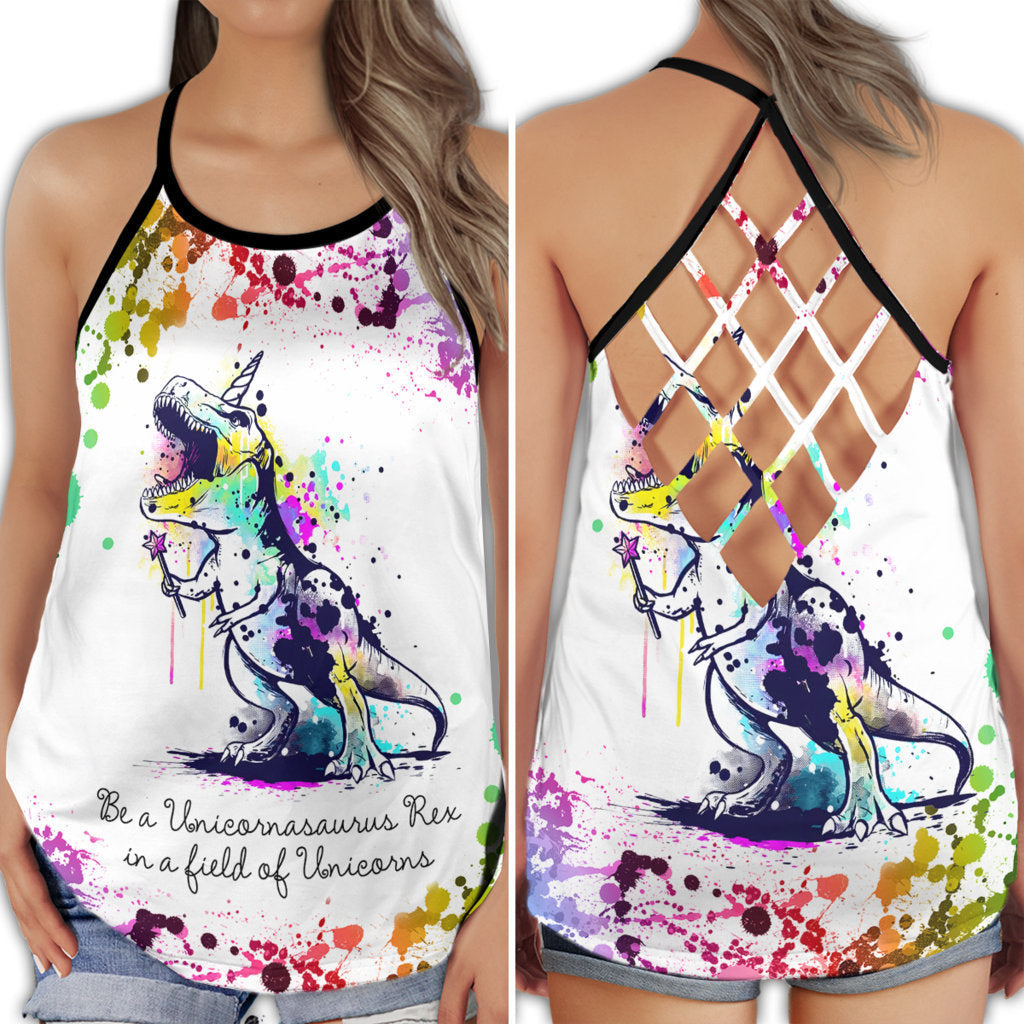 Dinosaur Colorful Peace Fun Retro Kids Art Hollow Tank Top For Yoga Workouts And Festival Wear