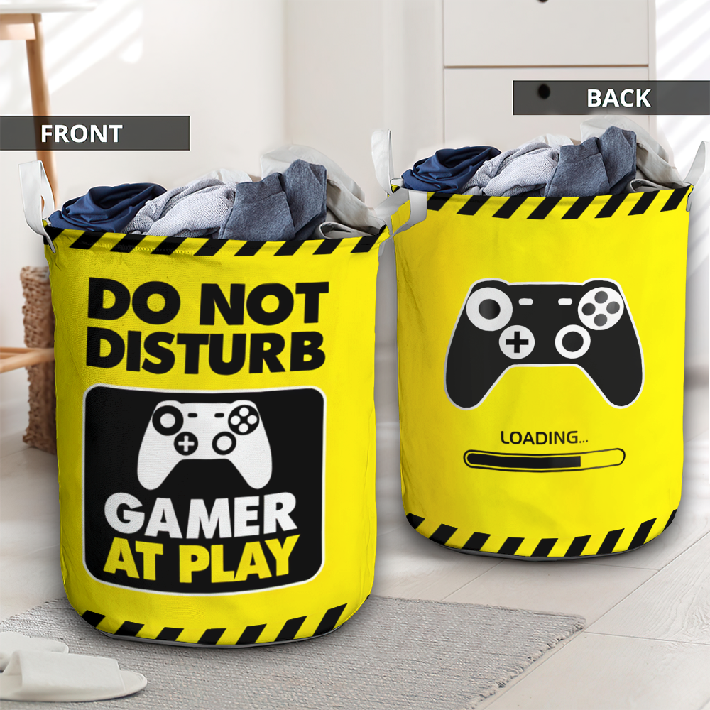 Do Not Disturb Gamer At Play Laundry Basket For Bathroom Bedroom Storage