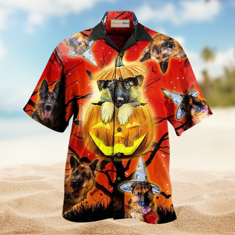 Dog Cute German Shepherd Hawaiian Shirt For Beach Holidays Outdoor Outings And Relaxed Everyday Wear